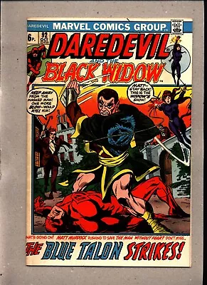 Buy Daredevil & The Black Widow #92_oct 1972_very Fine_ The Blue Talon Strikes _uk! • 3.20£