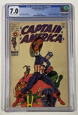 Buy Captain America #111. March 1969. Marvel. 7.0 Cgc. Classic Jim Steranko Cover! • 200£
