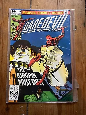 Buy Daredevil #170_may 1981_vf_ The Kingpin Must Die _bronze Age Frank Miller_uk! • 28£