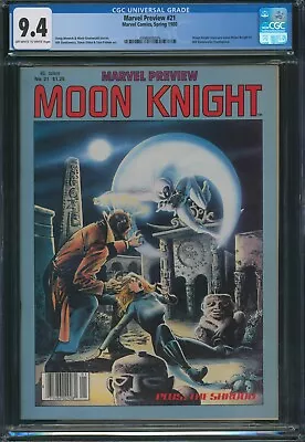 Buy Marvel Preview #21 CGC NM 9.4 Moon Knight Story Pre-Dates #1 Spring 1980 • 231.06£