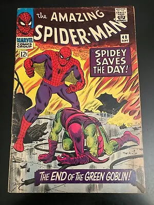 Buy AMAZING SPIDER-MAN #40 (Marvel/1966) *Green Goblin Key!* Nice Copy! • 154.92£