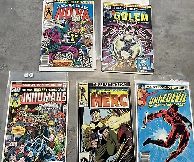 Buy Marvel Comic Bundle 70s 80s Daredevil Nova Golem Inhumans Merc • 15£