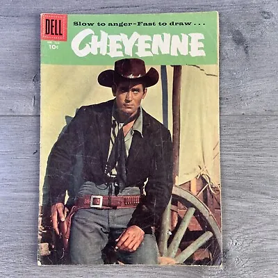 Buy Four Color #734 Cheyenne #1 Clint Walker Photo Cover Dell Publishing 1956 • 27.66£