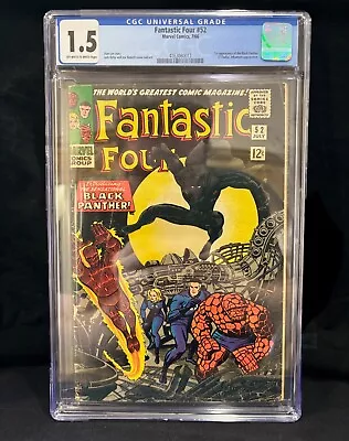 Buy Fantastic Four #52 1966 - CGC 1.5 - 🔑 1st BLACK PANTHER (T'Challa) 🔑 Stan Lee • 215.07£