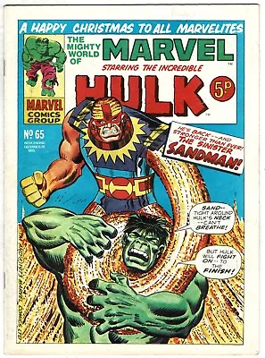Buy MWOM Mighty World Of Marvel UK Comic #65 29th December 1973 Hulk & Fantastic 4 • 2.25£