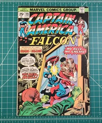 Buy Captain America #186 (1975) Newsstand Falcon Origin Jack Kirby Marvel Comics FN • 12£