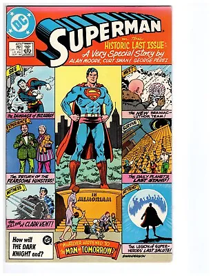 Buy Superman 423 VF+ 8.5 White Pages Alan Moore George Perez Curt Swan 1986 DC • 14.29£