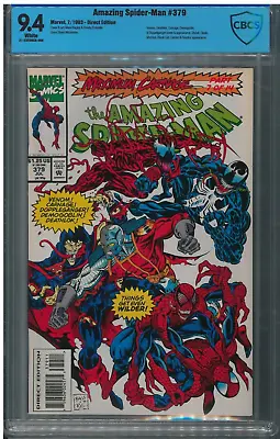 Buy **Amazing Spider-Man 379 -Misspelled Cover- CGC CBCS 9.4 NM Maximum Carnage 7 • 47.45£