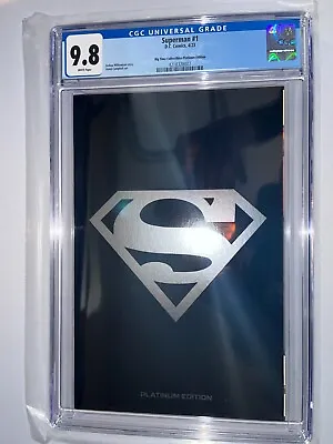Buy DC Comics 4/23 Superman #1 Big Time Collectibles Platinum Foil Edition CGC 9.8 5 • 67.95£