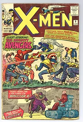 Buy X-Men 9 (GVG) Kirby! MS MARVEL PIIN-UP INTACT! 1st Lucifer! Avengers! 1965 Y482 • 135.19£