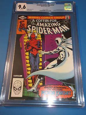 Buy Amazing Spider-man #220 Bronze Age 1st Moon Knight Cover CGC 9.6 NM+ Beauty Wow • 171.51£