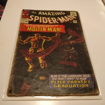 Buy THE AMAZING SPIDER-MAN  # 28 / MARVEL 1965 1st APPEARANCE OF MOLTEN MAN • 119.99£