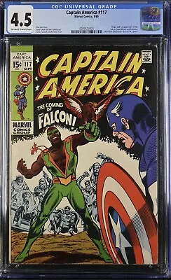 Buy Marvel Comics Captain America #117 (1969) Cgc 4.5 1st App Of Falcon (sam Wilson) • 169£