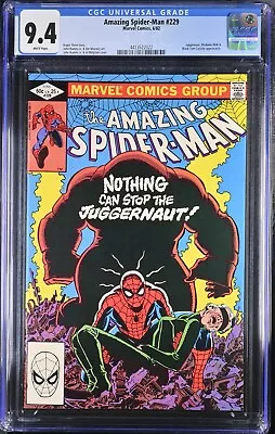 Buy Amazing Spider-Man #229 CGC 9.4! Juggernaut Appearance Marvel 1982 • 80.43£