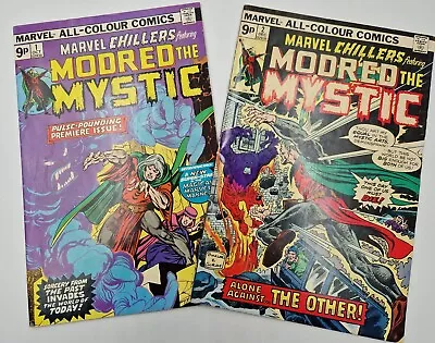 Buy X2 Marvel Chillers #1 #2 - Marvel Comics 1975 - 1st App Modred The Mystic • 1.20£