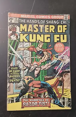 Buy MASTER OF KUNG-FU #29 Marvel Comics 1975 Shang-Chi 1st App Appearance RAZOR-FIST • 7.99£