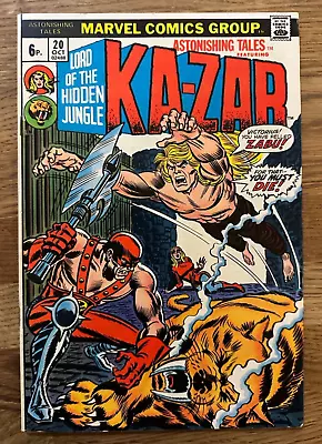 Buy Astonishing Tales 20. Last Ka-Zar Issue. Marvel 1973. • 3£
