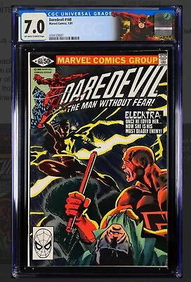 Buy Daredevil #168  1981 CGC 7.0 1st App Elektra. Off White/White Pages • 177.89£
