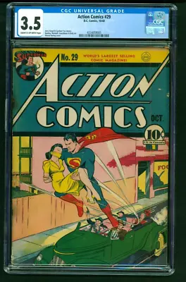 Buy Action Comics #29 CGC 3.5 DC 1940 Classic Lois Lane Cover Superman • 1,581.21£