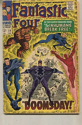 Buy Fantastic Four # 59 VG+ Inhumans Break Free Marvel  Comics  SA • 23.71£