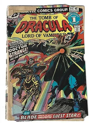 Buy The Tomb Of Dracula #44 (1st Time Blade Meets Hannibal King) Marvel 1976 W/ MVS • 23.75£