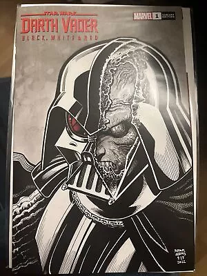 Buy Star Wars Darth Vader Black White Red #1 Arthur Adams Variant With 3d Print • 9£