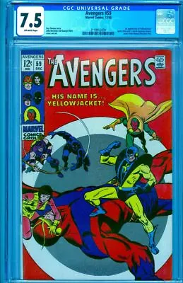 Buy Cgc 7.5 Avengers #59 Yellowjacket 1st Appearance 3rd Vision App Ow Pages • 135.91£