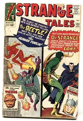 Buy STRANGE TALES #123 Comic Book-1st Beetle-DR. STRANGE-1964 • 122.69£