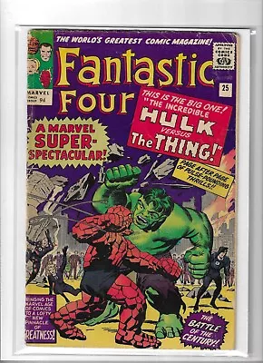 Buy Fantastic Four # 25 Very Good [Hulk Vs Thing] Pence Copy • 295£