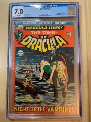 Buy TOMB OF DRACULA 1   CGC F/VF (7.0)  NEAL ADAMS Cover!   WHITE PAGES!   NEW SLAB! • 635.68£