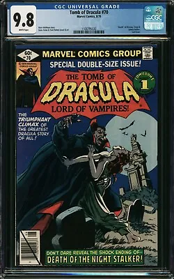 Buy Tomb Of Dracula #70 (Marvel, 1979) CGC 9.8 White - Last Issue - Death Of Dracula • 311.55£