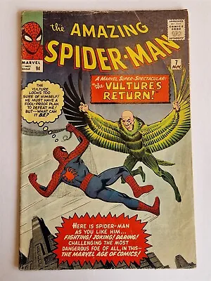 Buy Amazing Spider-man #7 Vg (4.0) November 1963 2nd App Vulture Marvel Comics ** • 649.99£