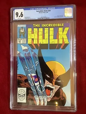 Buy INCREDIBLE HULK #340-WOLVERINE VS HULK CLASSIC COVER-CGC 9.6-white Pages • 340£