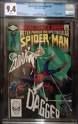 Buy SPECTACULAR SPIDER-MAN #64 - CGC 9.4 - White Pages - 1st App. Cloak & Dagger • 78.99£