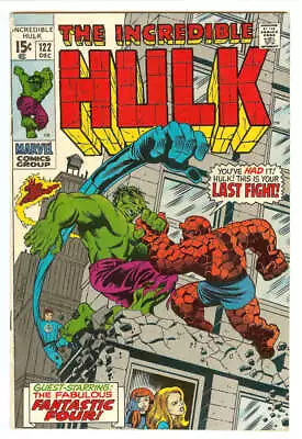 Buy Incredible Hulk #122 5.5 // Battle Of Hulk Vs The Fantastic Four Marvel 1969 • 39.72£