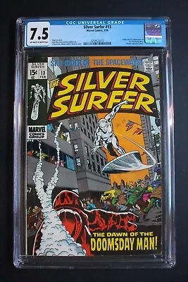 Buy Silver Surfer #13 Origin 1st Original Doomsday Man 1970 1st Dr Kronton CGC 7.5 • 115.73£