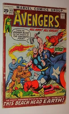 Buy Avengers #93 52 Page Giant Neal Adams Classic Vg/vg-  Kree War • 24.07£