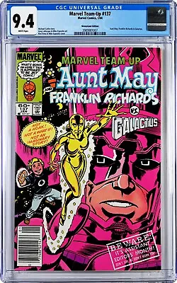 Buy Marvel Team-Up #137 CGC 9.4 (Jan 1984) Aunt May & Franklin Richards, Newsstand • 38.38£
