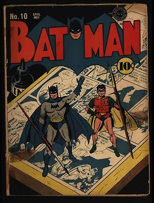 Buy * BATMAN #10 (1942) Golden Age Classic Catwoman Poor 0.5 Mismatched Back Cover * • 1,045.52£