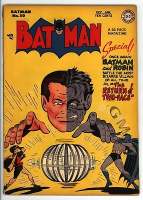 Buy * BATMAN #50 (1948-49) Robin Classic Two-Face Cover! Gorgeous Fine+ 6.5! * • 1,883.92£