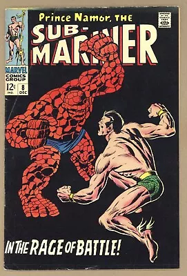 Buy Sub-Mariner #8 VG+ John Buscema Cover/art! VERSUS THING! 1968 Marvel Comics S534 • 47.97£