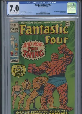Buy Fantastic Four #107 1971 CGC 7.0~ • 71.15£