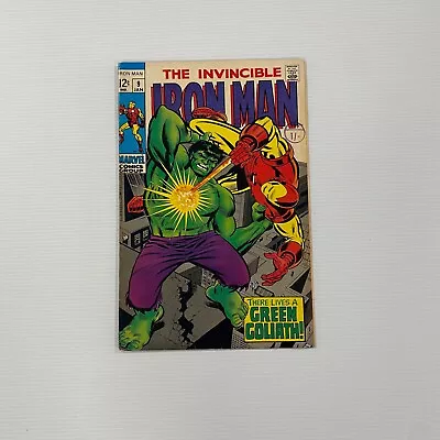 Buy Iron Man #9 1969 VF- Classic Hulk Battle Cent Copy Pence Stamp  • 85£