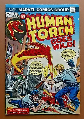 Buy Marvel Comics 1974 The Human Torch #2 ~ VG+ FN ~ Retold From Strange Tales #102 • 3.95£