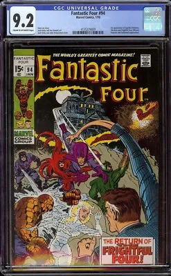 Buy Fantastic Four # 94 CGC 9.2 CRM/OW (Marvel, 1970) 1st Appearance Agatha Harkness • 469.30£