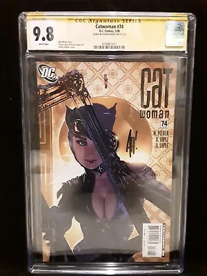 Buy CGC 9.8 Catwoman # 74 2008 SS Signed Adam Hughes Lost Covers HOT HOT HOT DC GGA • 321.67£