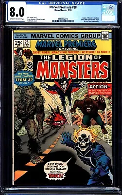 Buy Marvel Premiere #28 (1976) CGC 8.0 -- O/w To White Pages; 1st Legion Of Monsters • 154.10£