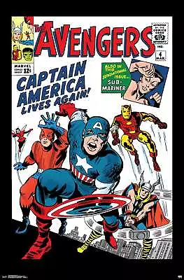 Buy Marvel Comics - Avengers - Captain America Lives Again - Comic Cover #4 Poster • 52.17£