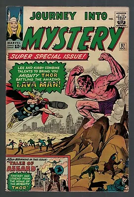 Buy Marvel Comics Journey Into Mystery Thor Lava Man 97 1963 5.5 FN- Avengers • 224.99£