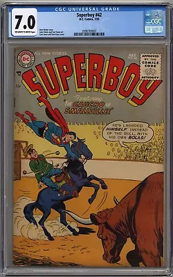 Buy Superboy #42 Cgc 7.0 Off-white To White Pages Dc Comics 1962 • 181.84£